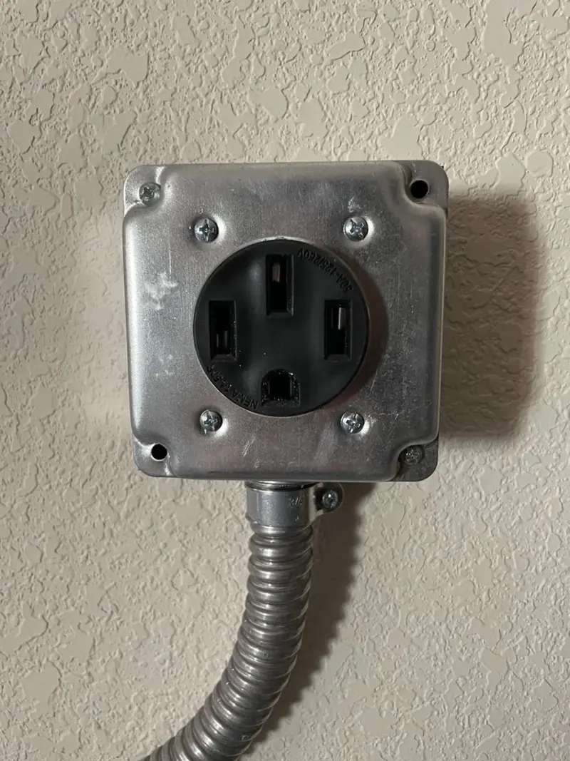 NEMA 14-50 outlet installed for Electrical Panel Upgrade in Crosby